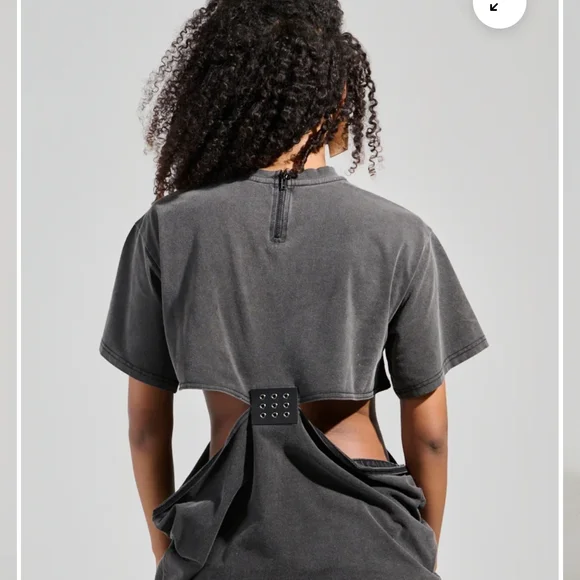 Akira Stylish Black Cut-Out Dress/shirt - Picture 2 of 4